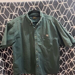 Caterpillar Dark Green Casual Button Down Shirt